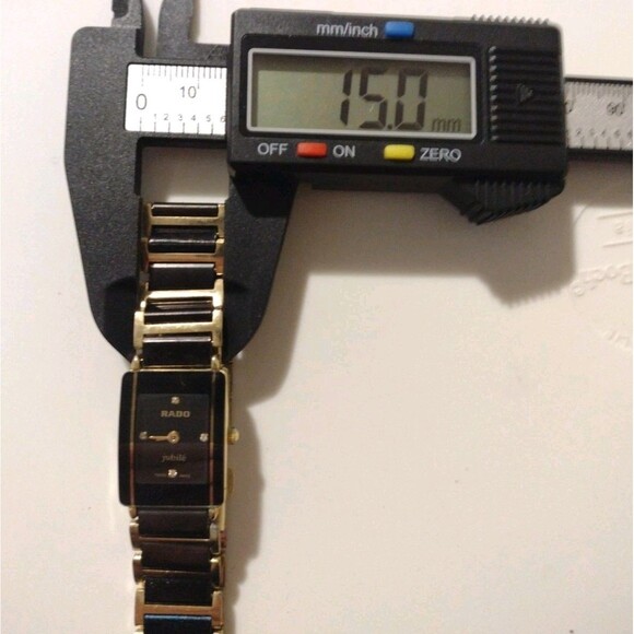 Rado Jubile 18mm Black Gold Womens Quartz Diamond Wristwatch Ceramic Bracelet